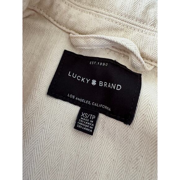 Lucky Brand Utility Jacket XS Outdoor Minimalist Streetwear Country Beige - Picture 4 of 6